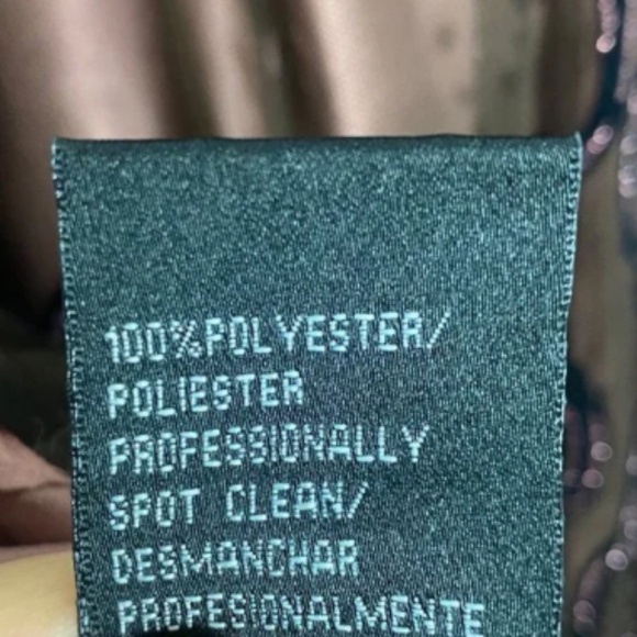 Vintage S.L. Fashions Bronze Metallic Tulle Satin Babydoll Mini Dress Fairycore - Picture 7 of 7